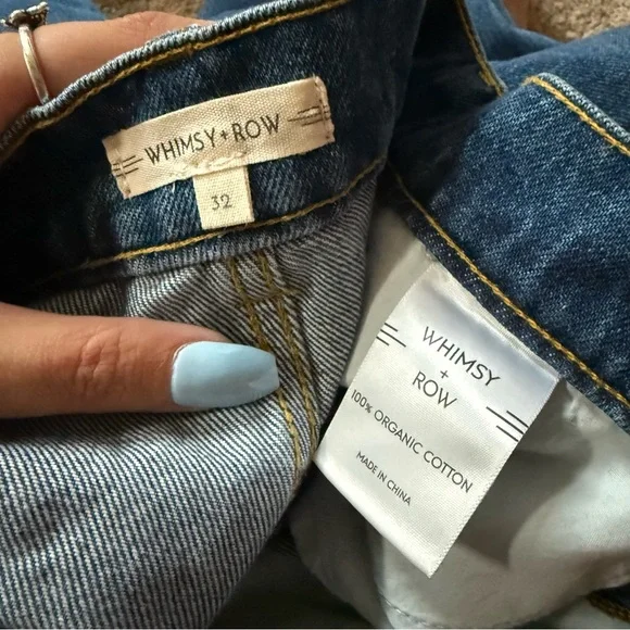 Whimsy + Row Flora Pant in Dark Denim Wide Leg Size 32 - Picture 5 of 6